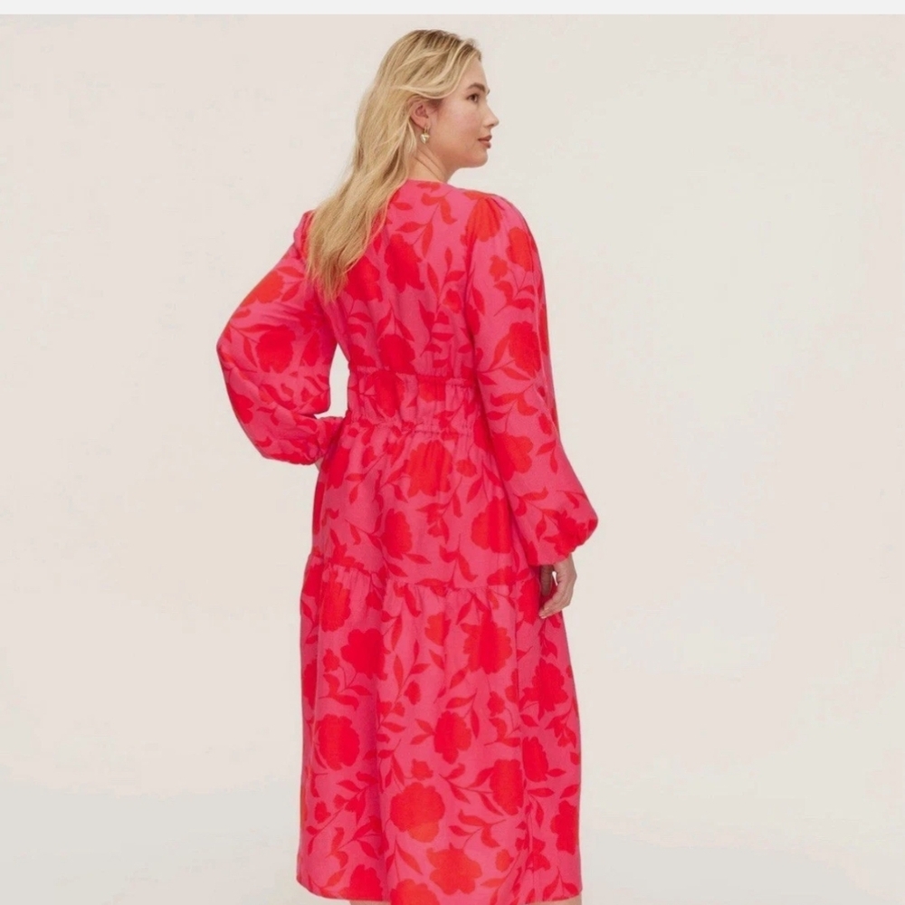 Kate Spade Floral V-Neck Linen Blend Dress - Picture 4 of 9